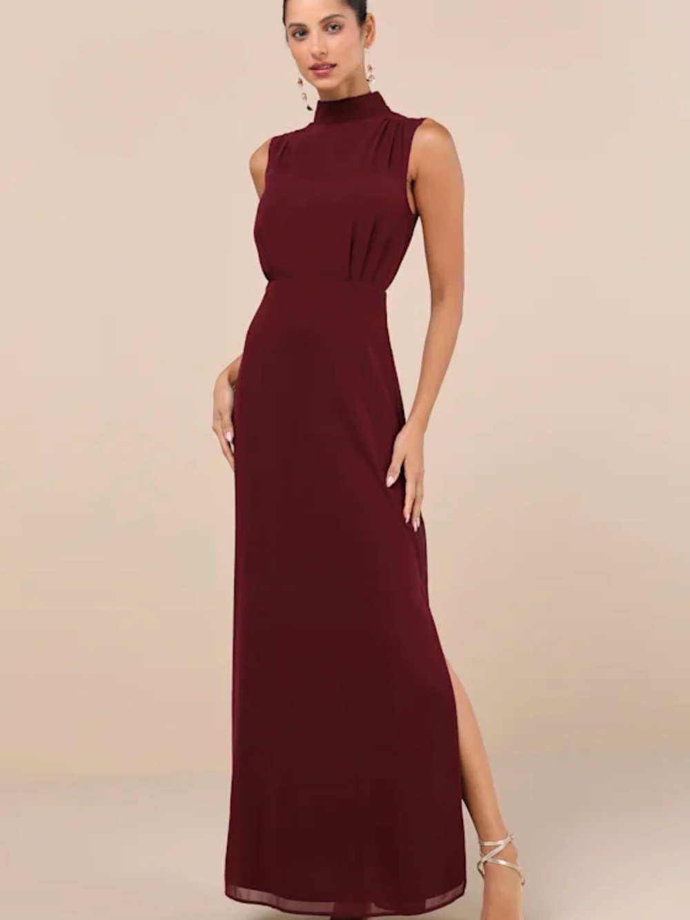 Lulu's Sleeveless High Neck Maxi Dress